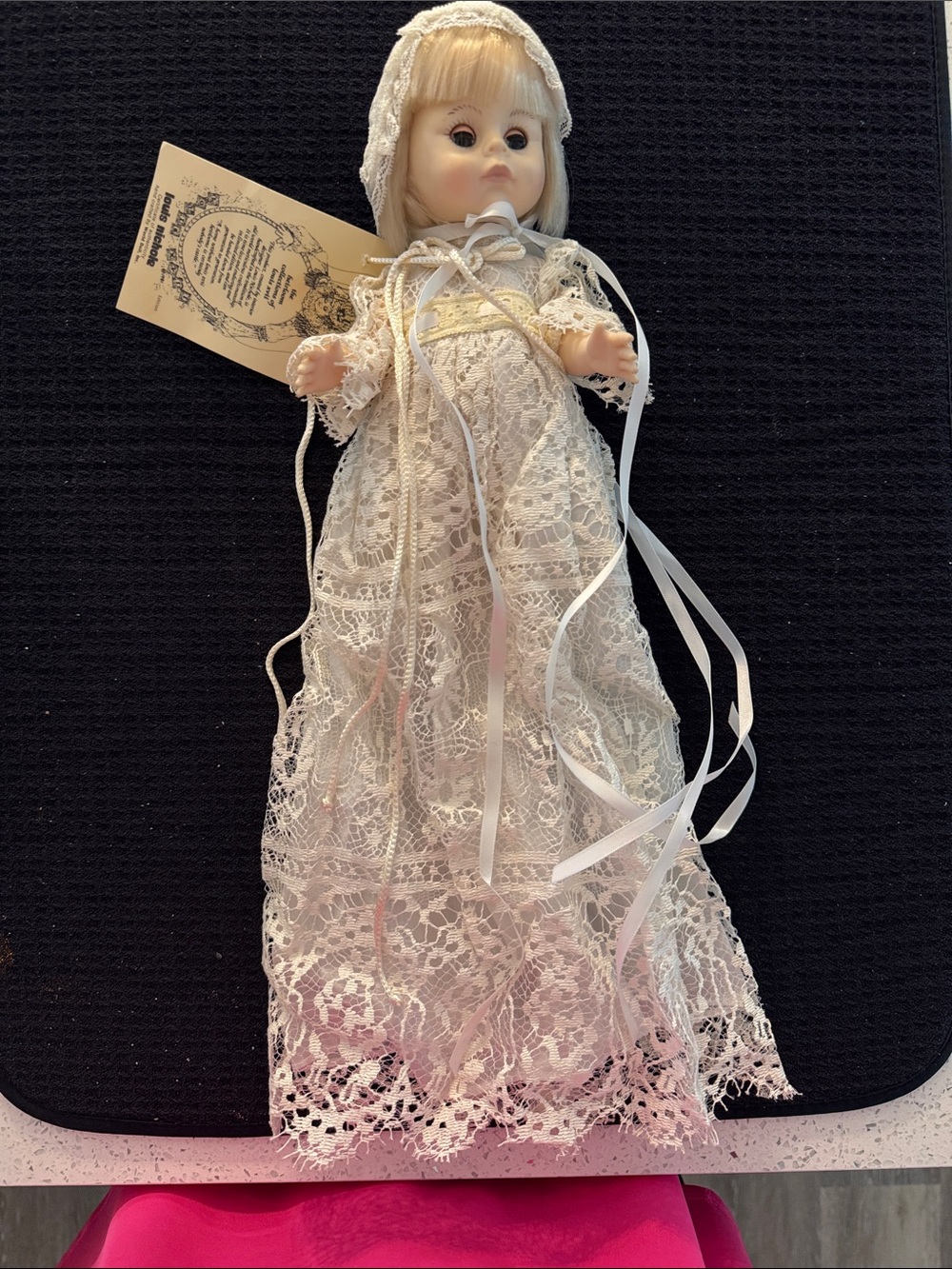 Vintage 10 in vinyl doll in christening dress the heirloom collect Louis Nicole